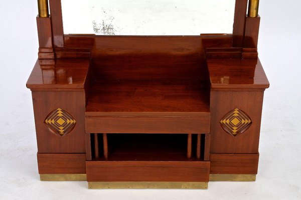 Vienna Secession Art Nouveau Mahogany Mirror Console, Austria, 1905s-TQA-1322297