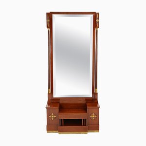 Vienna Secession Art Nouveau Mahogany Mirror Console, Austria, 1905s-TQA-1322297