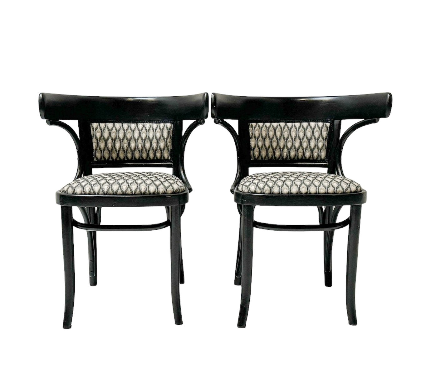 Vienna Secession Black Lacquered Armchairs from Thonet, 1920s, Set of 6