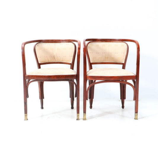 Vienna Secession Model 715F Armchairs by Gustav Siegel for Jacob & Josef Kohn, 1900s, Set of 8