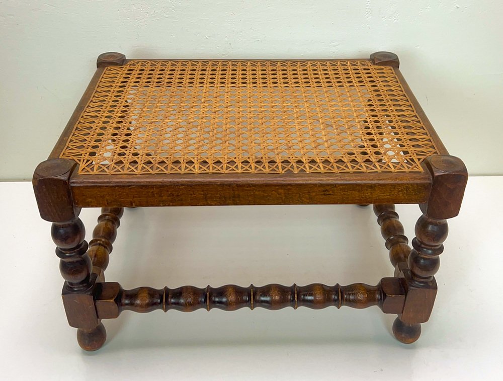 Vienna Straw and Bobbin Footstool from H. Pander & Zonen, 1890s