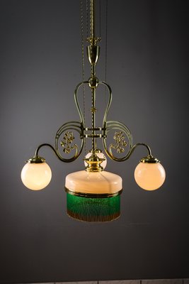 Viennese Adjustable Opal Glass Chandelier, 1908-SPD-787022