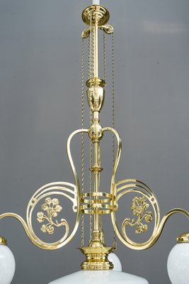 Viennese Adjustable Opal Glass Chandelier, 1908-SPD-787022