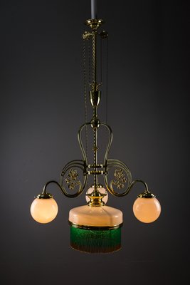 Viennese Adjustable Opal Glass Chandelier, 1908-SPD-787022