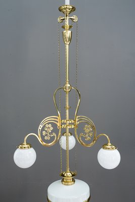 Viennese Adjustable Opal Glass Chandelier, 1908-SPD-787022