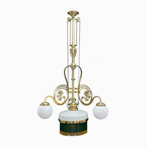 Viennese Adjustable Opal Glass Chandelier, 1908-SPD-787022