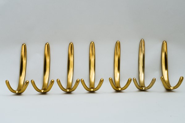 Viennese Aluminum Wall Hooks, 1960s, Set of 7-SPD-775139