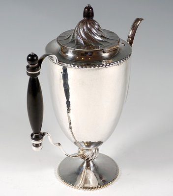 Viennese Art Deco Silver Fishing Coffee Pot attributed to J.C. Klinkosch, 1920s-EMT-1771461