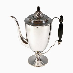 Viennese Art Deco Silver Fishing Coffee Pot attributed to J.C. Klinkosch, 1920s-EMT-1771461