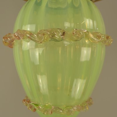 Viennese Art Nouveau Pendant Lamp in Uranium Glass by Hoffmann for Wiener Werkstätte, 1920s-KDB-1705990