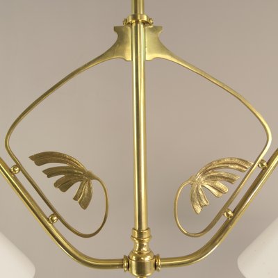 Viennese Art Nouveau Pendant Lamp with Opal Shades, 1920s-KDB-1739901