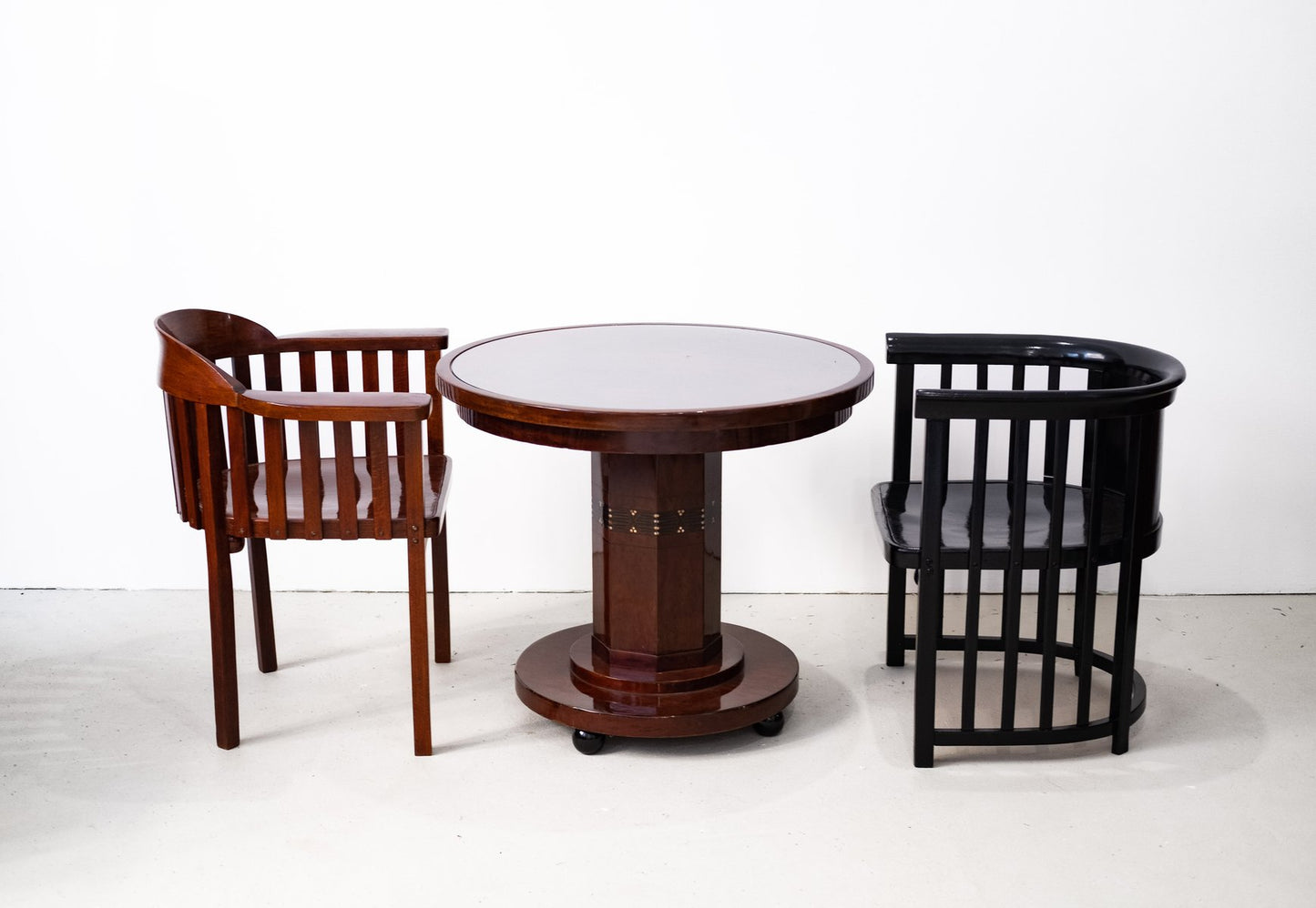 Viennese Art Nouveau Side Table with Intarsia and Pickled Glass Plate, 1910s