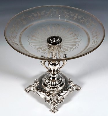 Viennese Art Nouveau Silver Centerpiece with Original Glass Bowl, 1900s-EMT-1819624