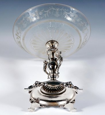 Viennese Art Nouveau Silver Centerpiece with Original Glass Bowl, 1900s-EMT-1819624