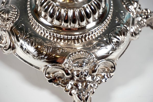 Viennese Art Nouveau Silver Centerpiece with Original Glass Bowl, 1900s-EMT-1819624