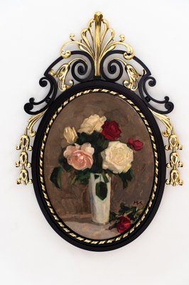 Viennese Artist, Still Life with Flowers, 1920s, Oil Painting, Framed-SPD-1409416