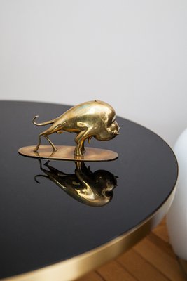 Viennese Brass Bull 1019 Paperweight by Karl Hagenauer for Hagenauer, 1929-MMH-879112