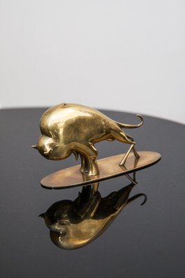 Viennese Brass Bull 1019 Paperweight by Karl Hagenauer for Hagenauer, 1929-MMH-879112