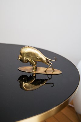 Viennese Brass Bull 1019 Paperweight by Karl Hagenauer for Hagenauer, 1929-MMH-879112