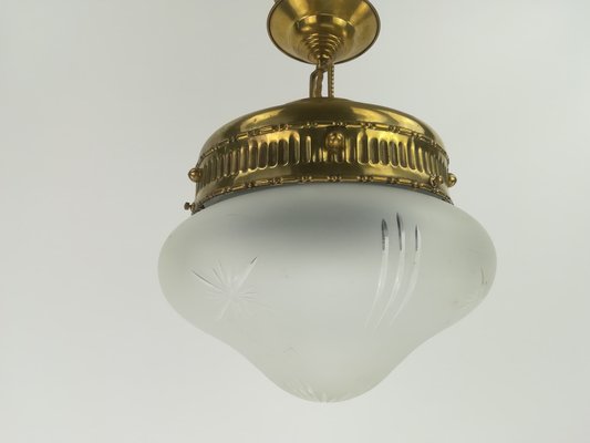 Viennese Ceiling Lamp with Glass Shade, 1910s-KDB-1448959