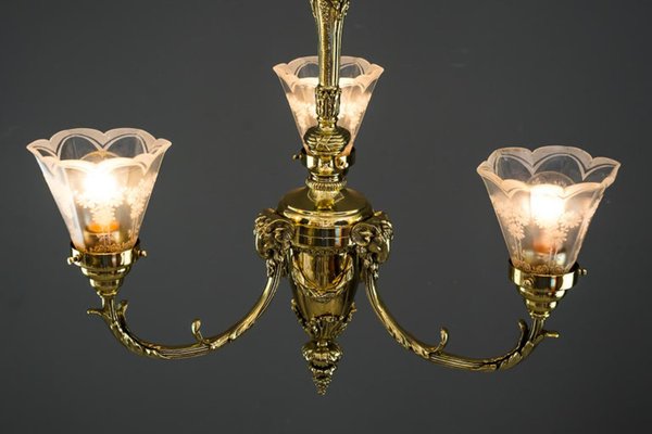 Viennese Chandelier with Capricorn Heads, 1890s-SPD-1076104