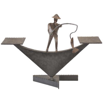 Viennese Iron Flower Stand with a Fish Catcher-SPD-833805