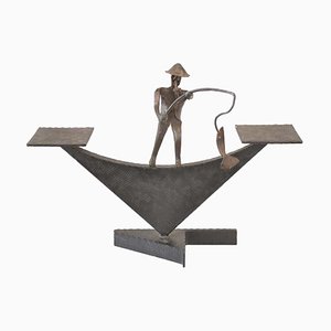 Viennese Iron Flower Stand with a Fish Catcher-SPD-833805