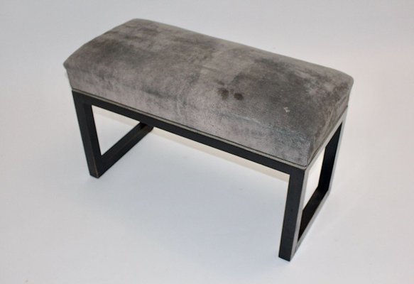 Viennese Jugendstil Beech & Suede Bench, Circa 1903-NB-852963