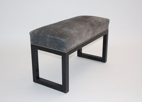 Viennese Jugendstil Beech & Suede Bench, Circa 1903-NB-852963