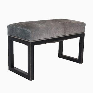 Viennese Jugendstil Beech & Suede Bench, Circa 1903-NB-852963