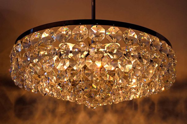 Viennese Nickel Crystal Chandelier, 1960s-SPD-906074