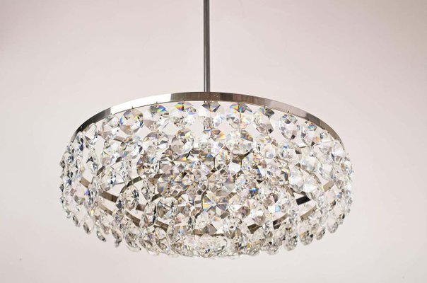 Viennese Nickel Crystal Chandelier, 1960s-SPD-906074