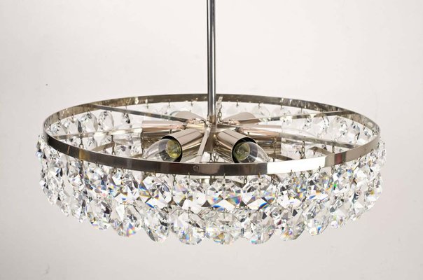 Viennese Nickel Crystal Chandelier, 1960s-SPD-906074