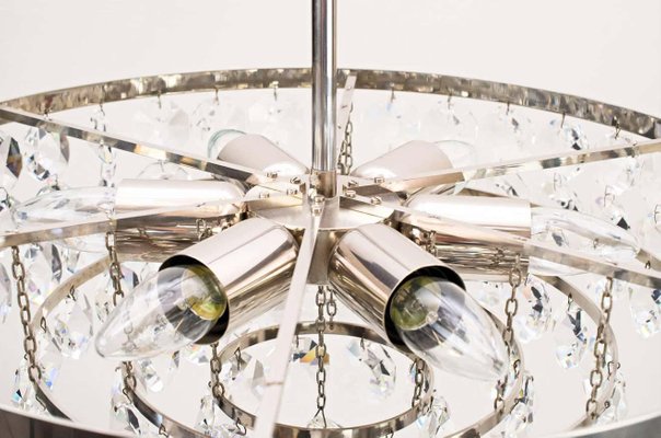 Viennese Nickel Crystal Chandelier, 1960s-SPD-906074