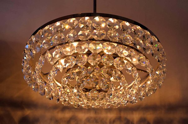 Viennese Nickel Crystal Chandelier, 1960s-SPD-906074