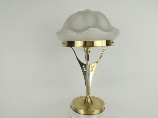 Viennese Table Lamp with Glass Shade, 1930s-KDB-1293054