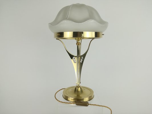 Viennese Table Lamp with Glass Shade, 1930s-KDB-1293054