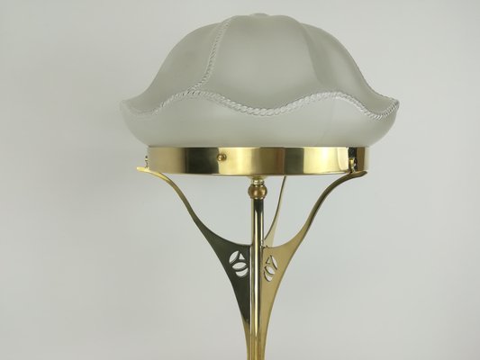 Viennese Table Lamp with Glass Shade, 1930s-KDB-1293054