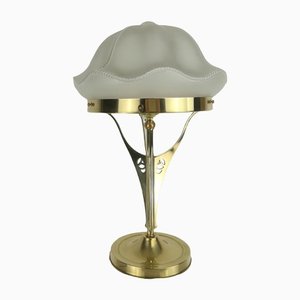 Viennese Table Lamp with Glass Shade, 1930s-KDB-1293054