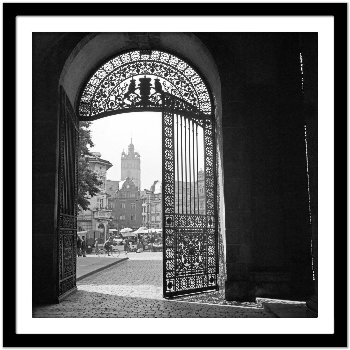 View Gate Residence Castle to Main Market Darmstadt, Germany, 1938, Printed 2021