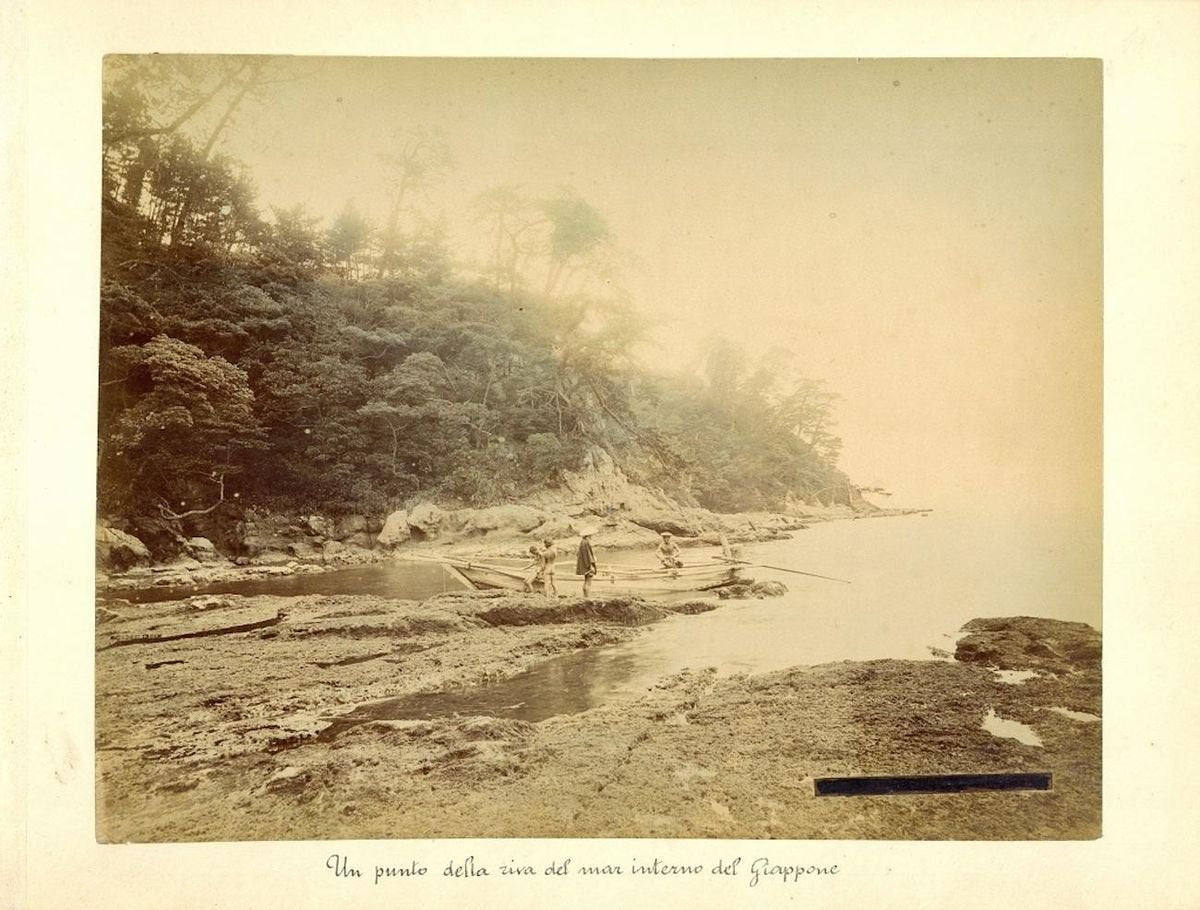 View of a Bay in the Seto Inland Sea - Hand-Colored Albumen Print 1870/1890 1870/1890