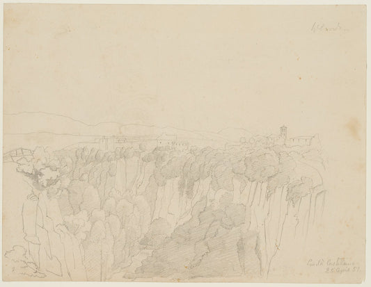 View of Civita Castellana, 1857, Pencil