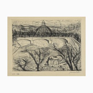 View of Rome - Original Etching by N. Gattamelata - Late 20th Century Late 20th Century-ZCI-757534