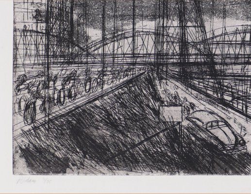 View of Rotterdam - Original Etching by R. Klaveren-Exel - 1970s 1970s-ZCI-761037