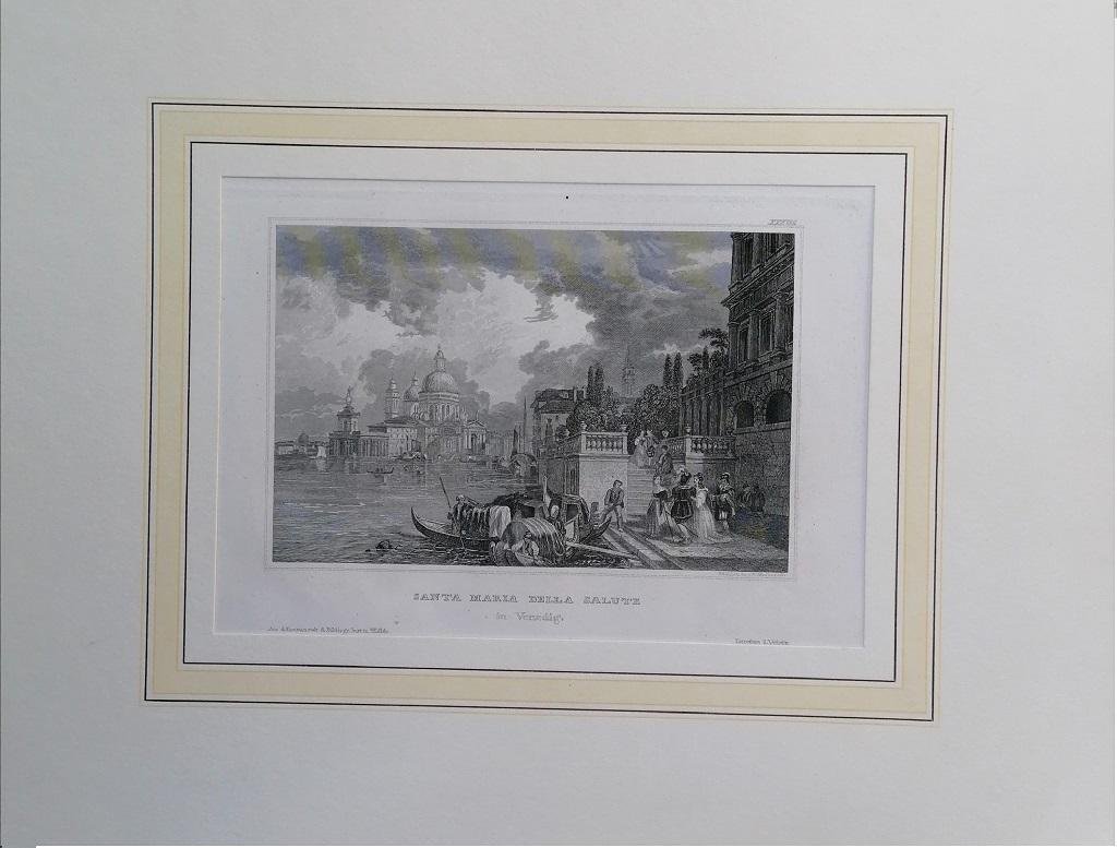 View of Santa Maria Della Salute, Original Lithograph on Paper, 19th Century