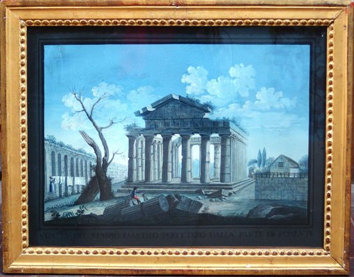 View of the Hexastyle Periptero Temple from the part of Ponente - Tempera Early 19th Century-ZCI-756239