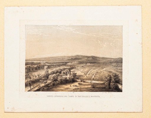 View of the Military Field in Magenta - Lithograph by Carlo Perrin - 1860 1860-ZCI-758070