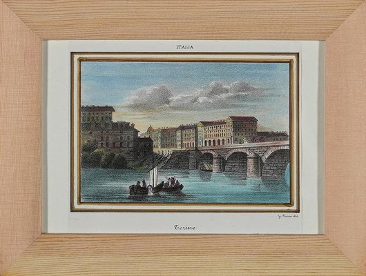 View of Turin, Lithograph, Mid-19th Century, Framed-ZCI-1423550