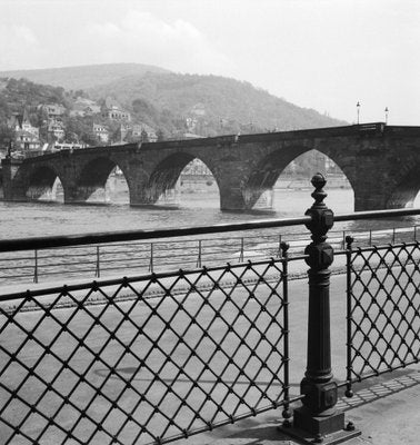 View to Old Bridge Over River Neckar at Heidelberg, Germany 1936, Printed 2021-DYV-990674