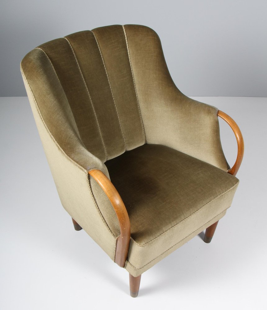 Viggo Boesen Style Lounge Chair in Lambswool by N.A. Jørgensen